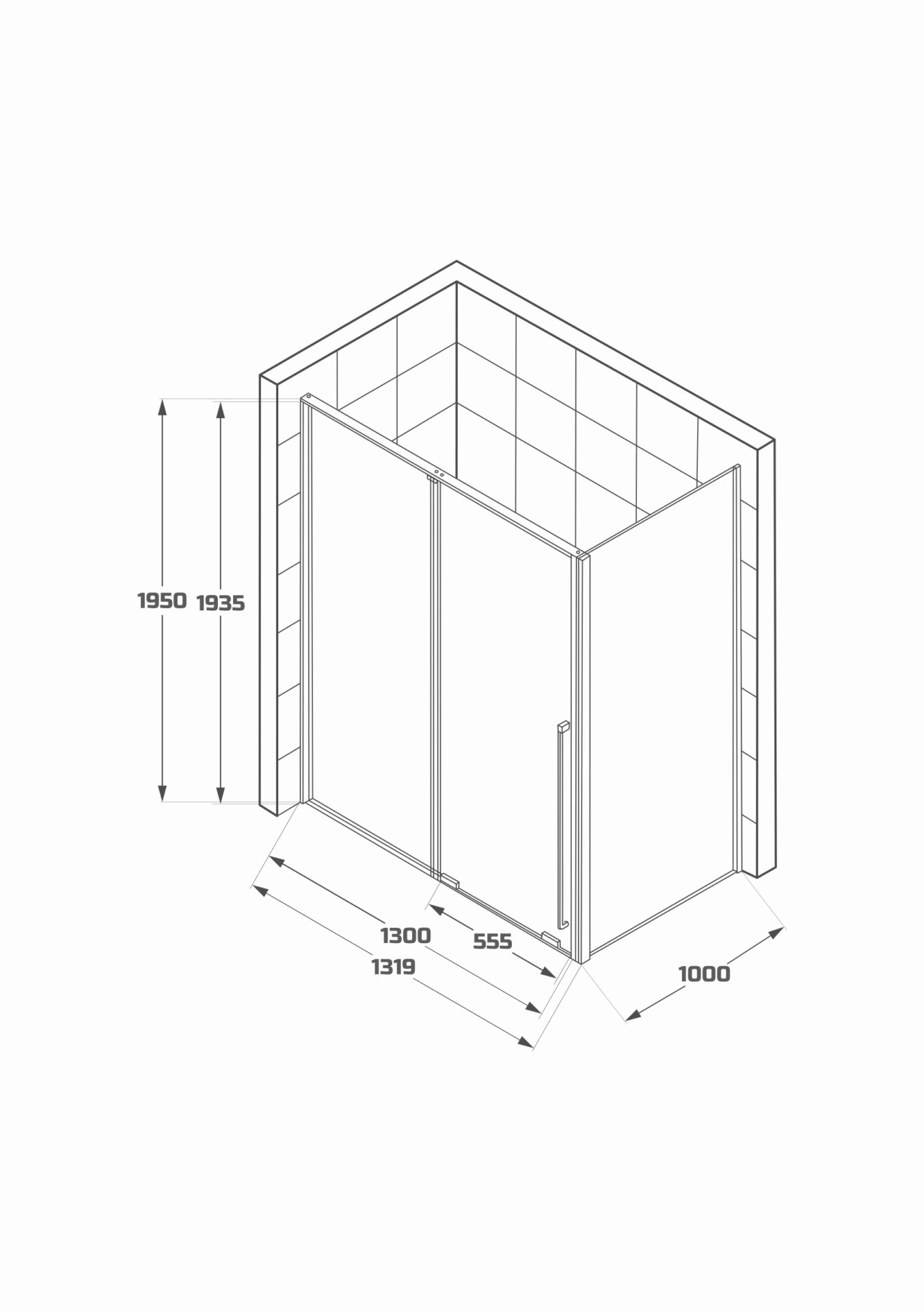 Схема товара Душевой уголок PL-SE101SSCL Corner (120*100)
