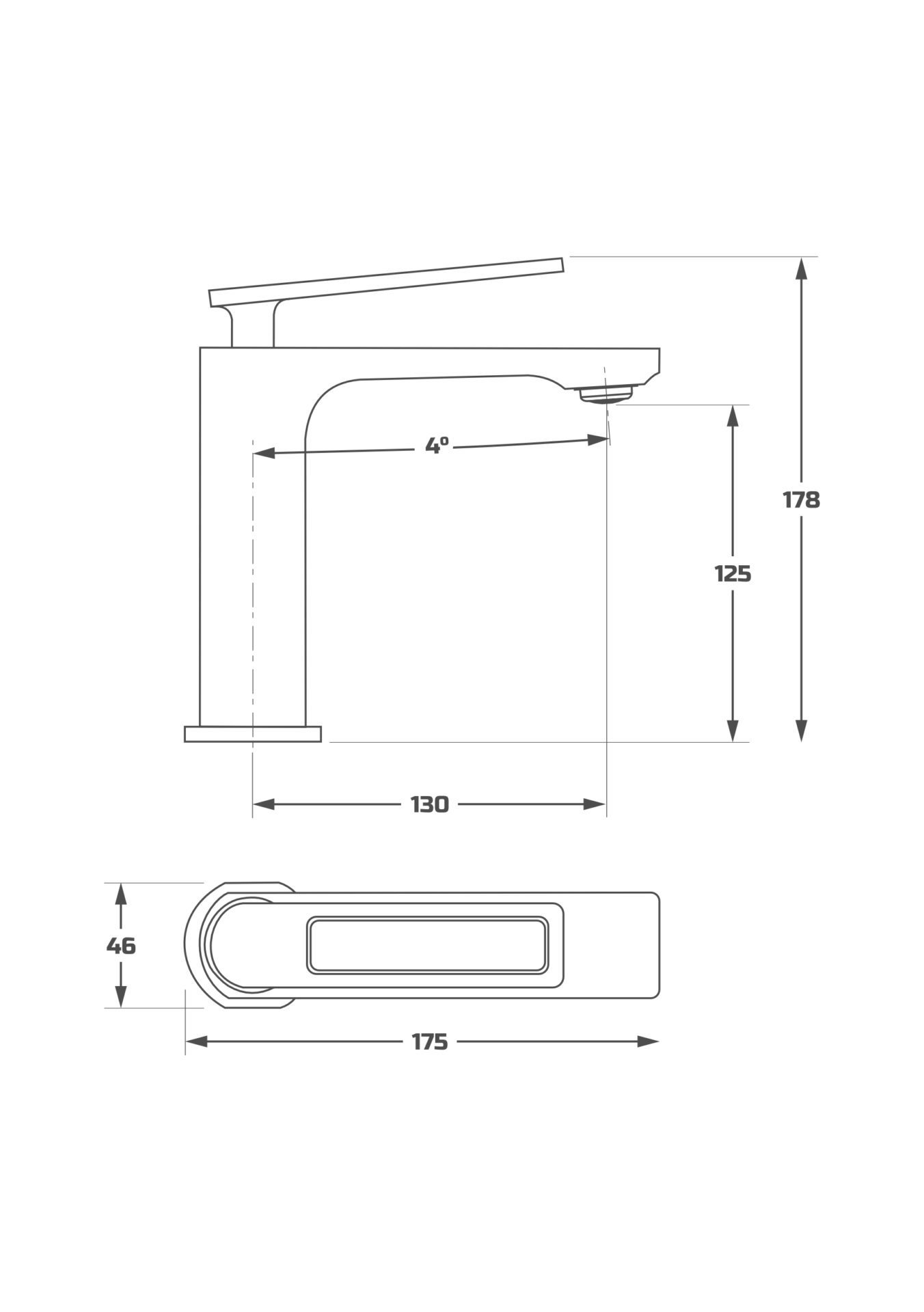 Схема товара Смеситель для раковины PL1096