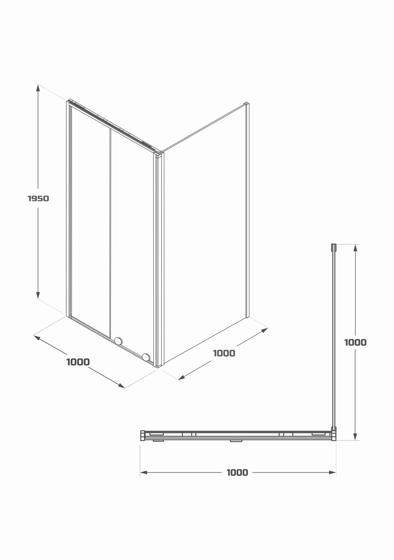 Схема товара Душевой уголок PL-SE104ACL Corner (100*100)