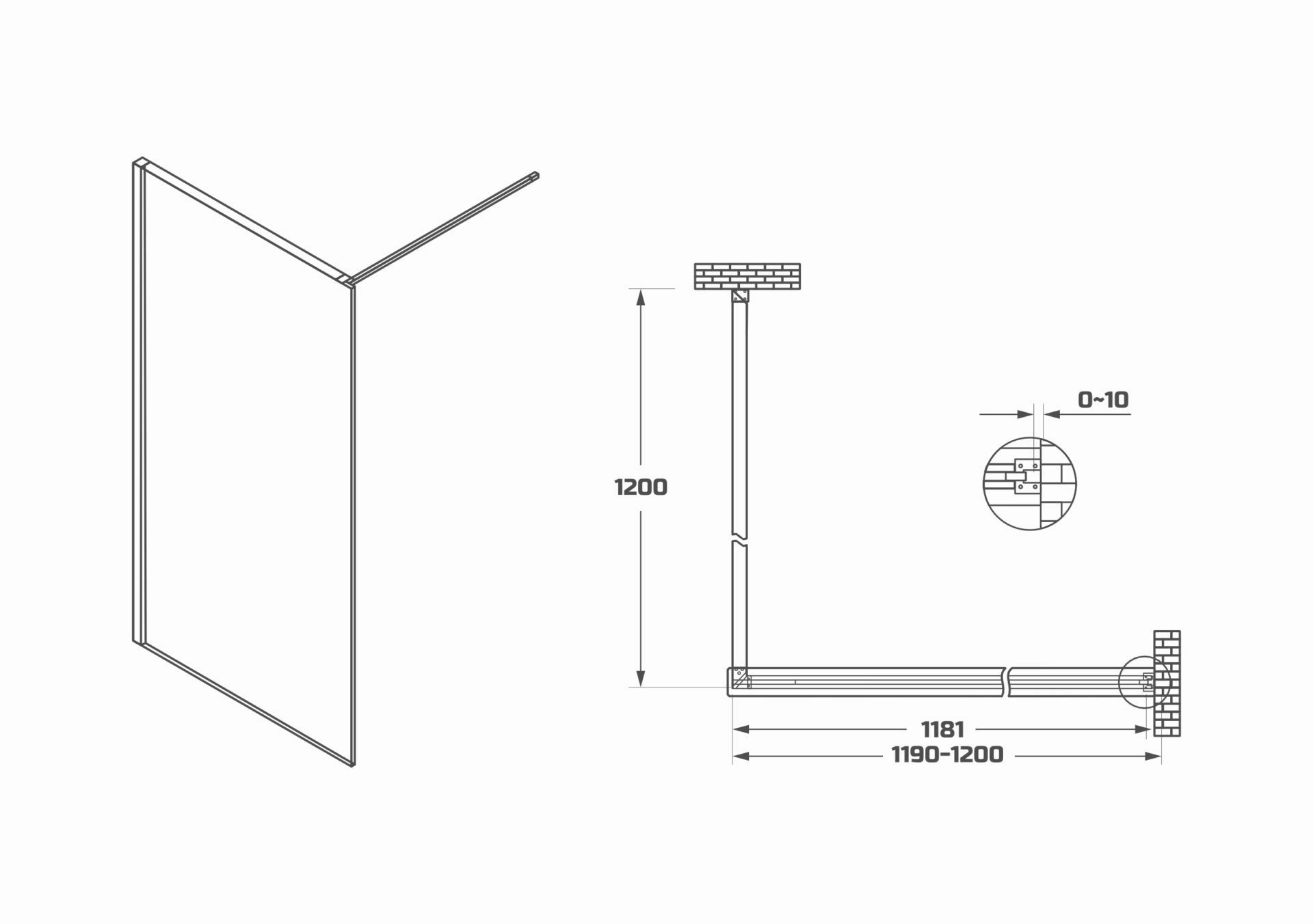Схема товара Душевая перегородка PL-SE301ACL (100)