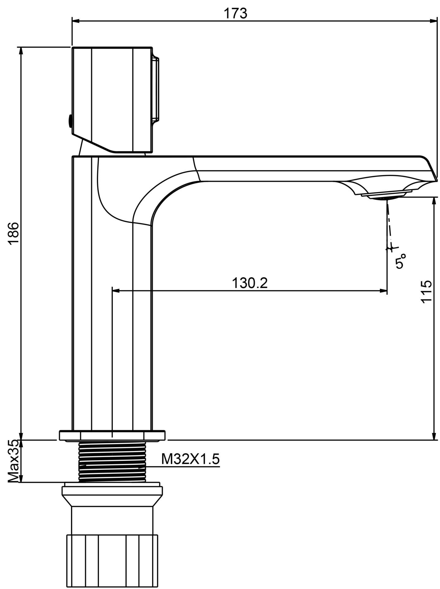 Схема товара Смеситель для раковины PL1089