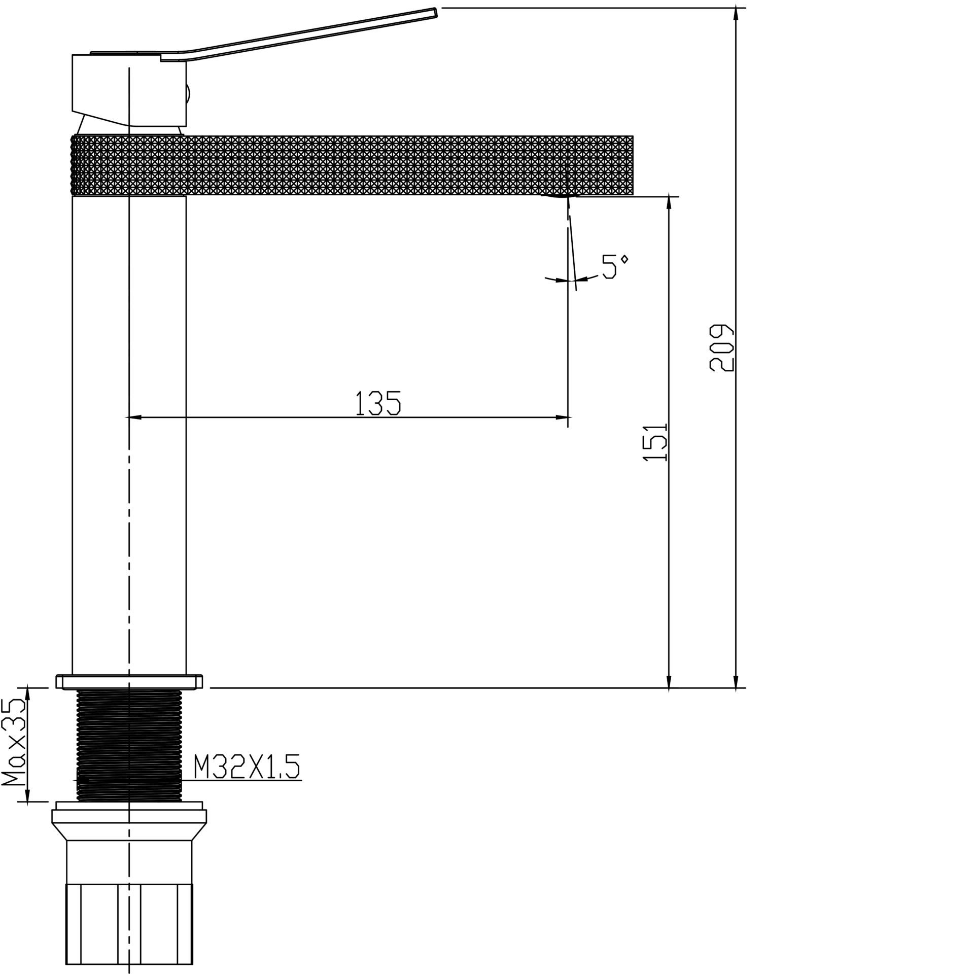 Схема товара Смеситель для раковины PL1083