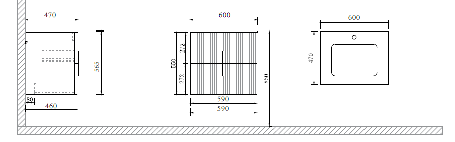 Схема товара Тумба с раковиной PL-MCSK20-100DWD