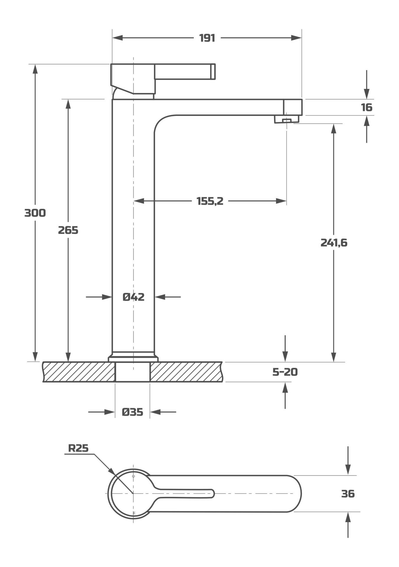 Схема товара Смеситель для раковины PL11106.1