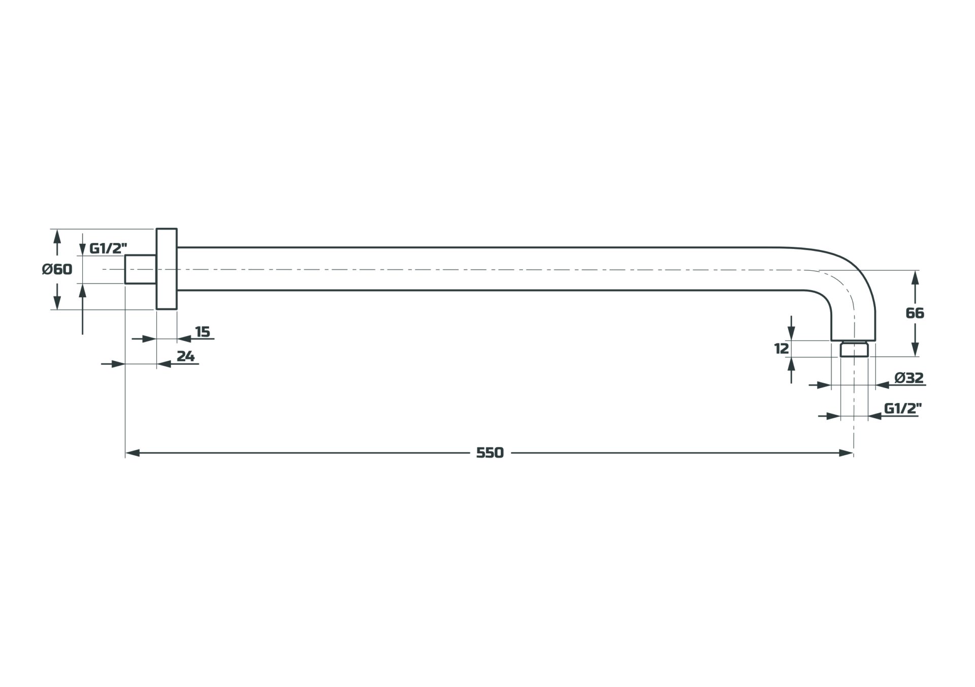 Схема товара Верхний излив для тропического душа PL76/55-9
