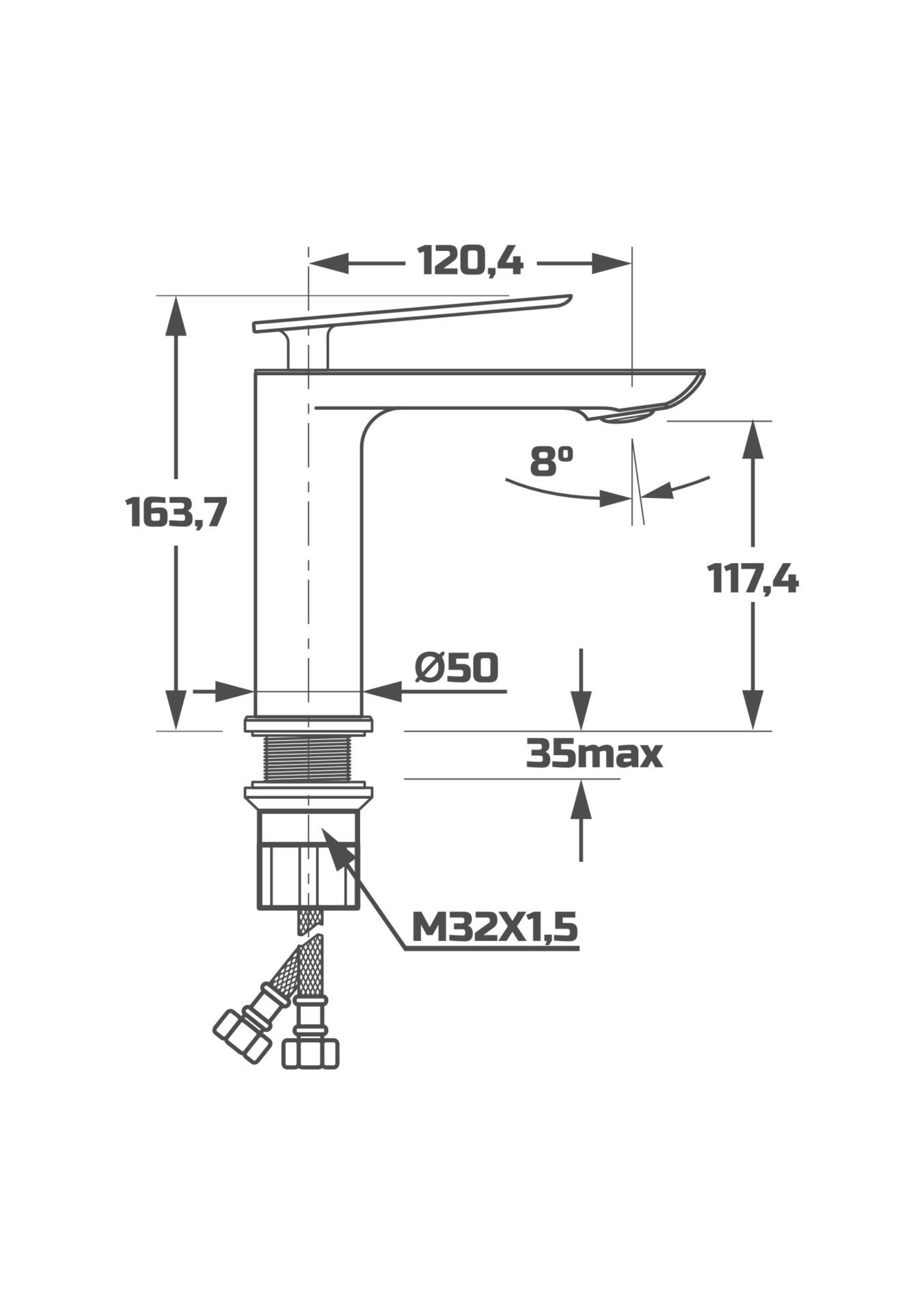 Схема товара Смеситель для раковины PL1095