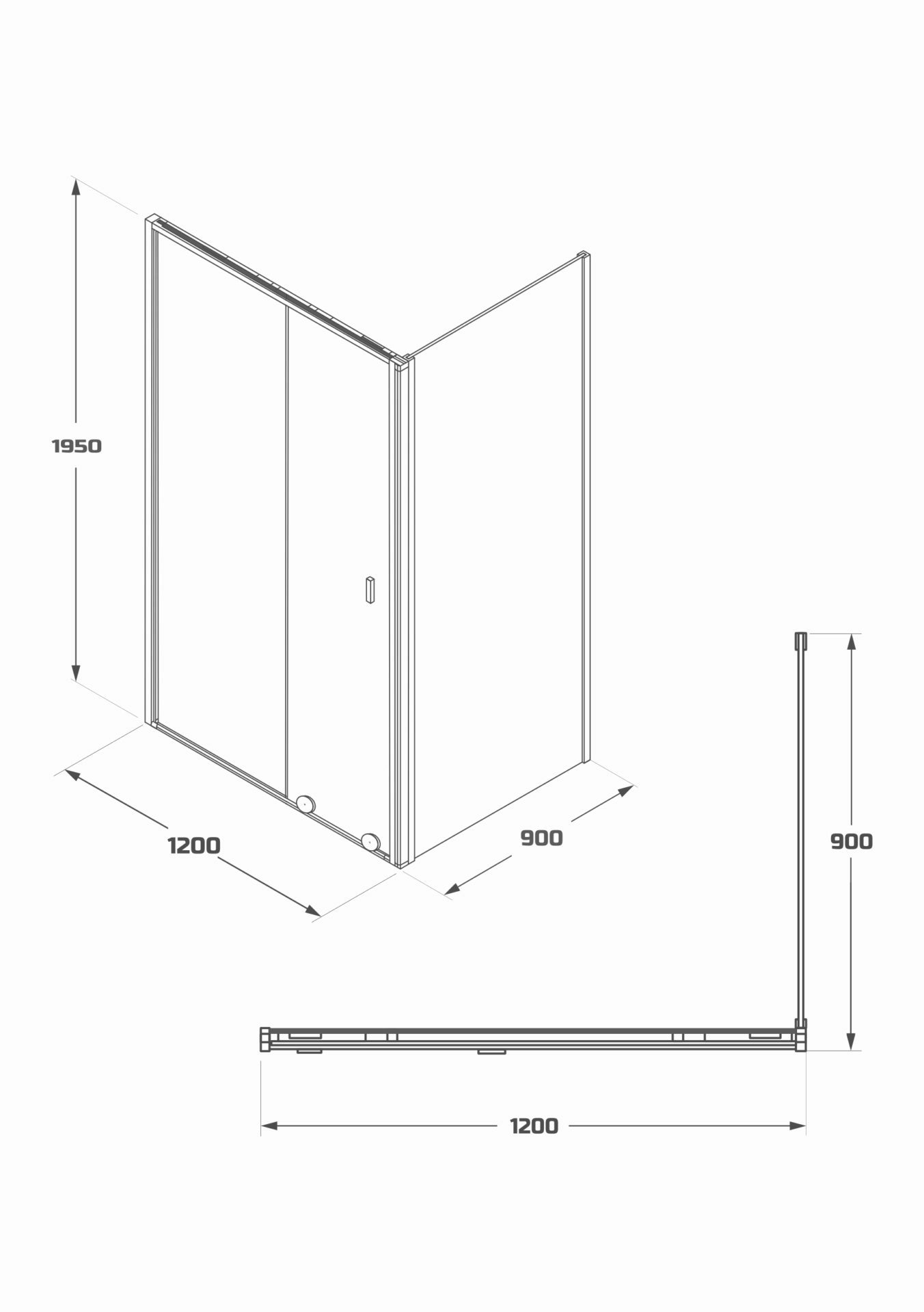 Схема товара Душевой уголок PL-SE104ACL Corner (100*100)