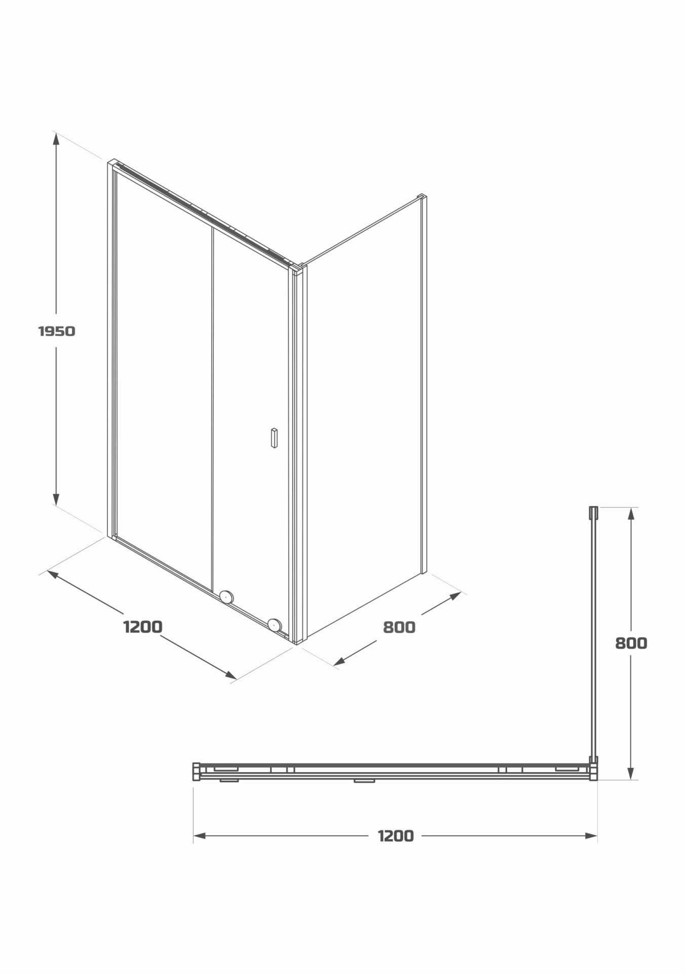 Схема товара Душевой уголок PL-SE104ACL Corner (100*100)