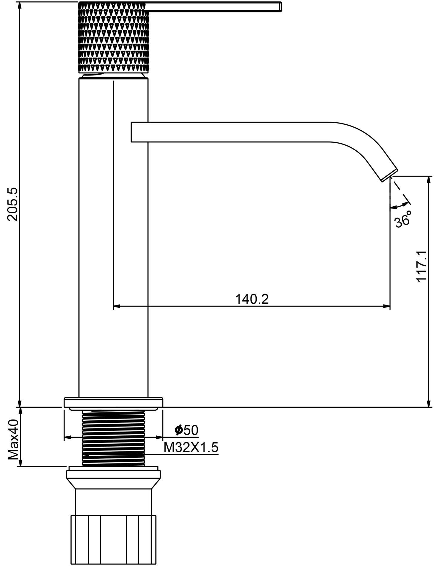 Схема товара Смеситель для раковины PL1084
