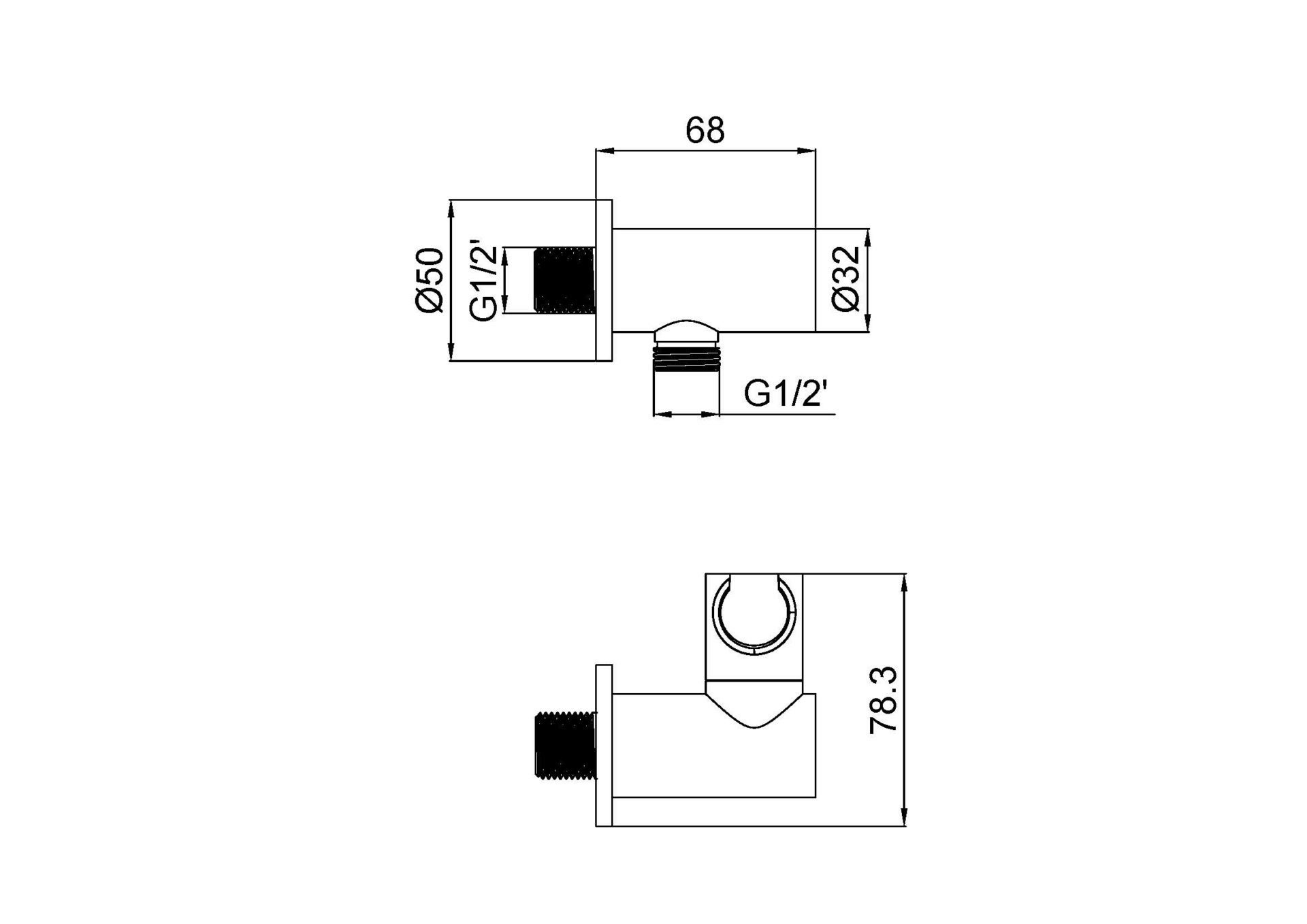 Схема товара Держатель для лейки PL77/1