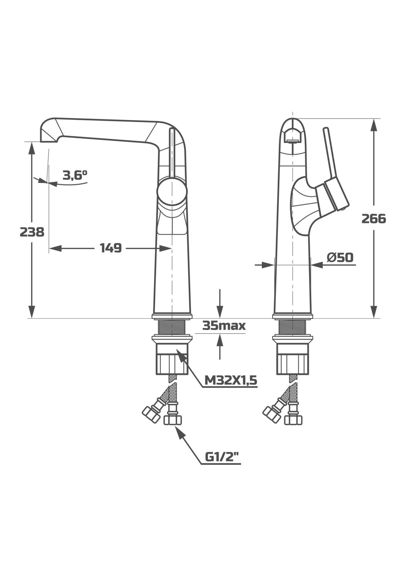 Схема товара Смеситель для раковины PL1194-9