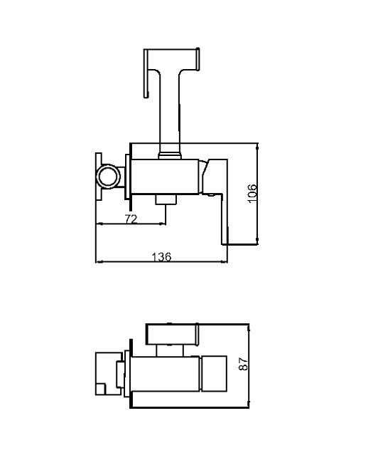 Схема товара Гигиенический смеситель PL6506