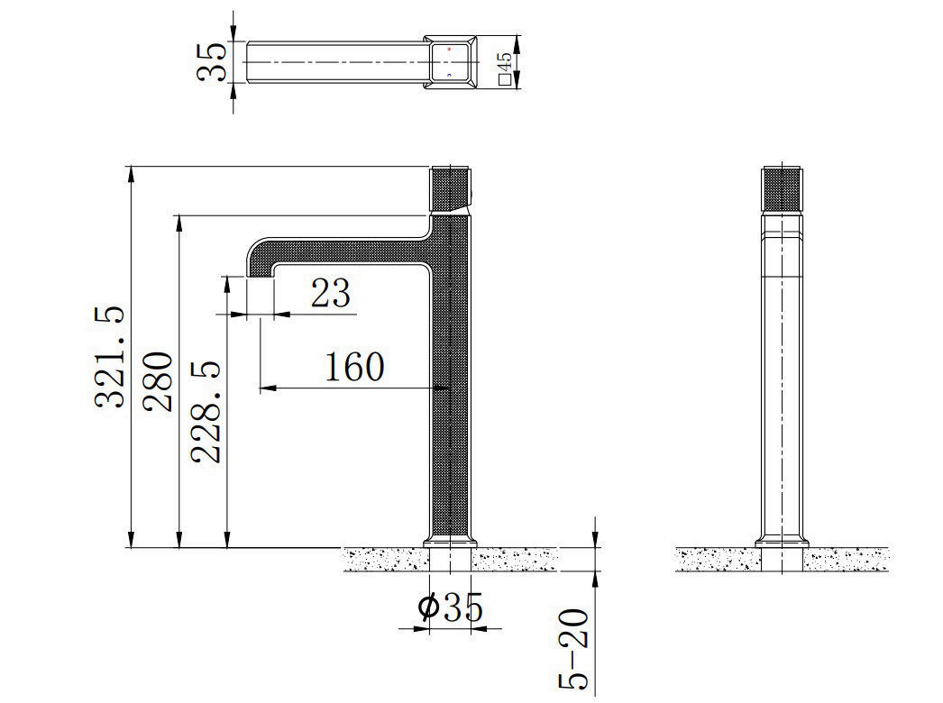 Схема товара Смеситель для раковины PL11109.2