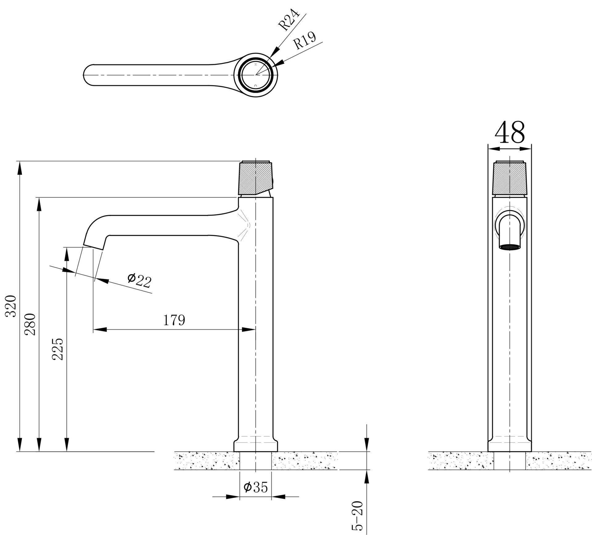 Схема товара Смеситель для раковины PL11112