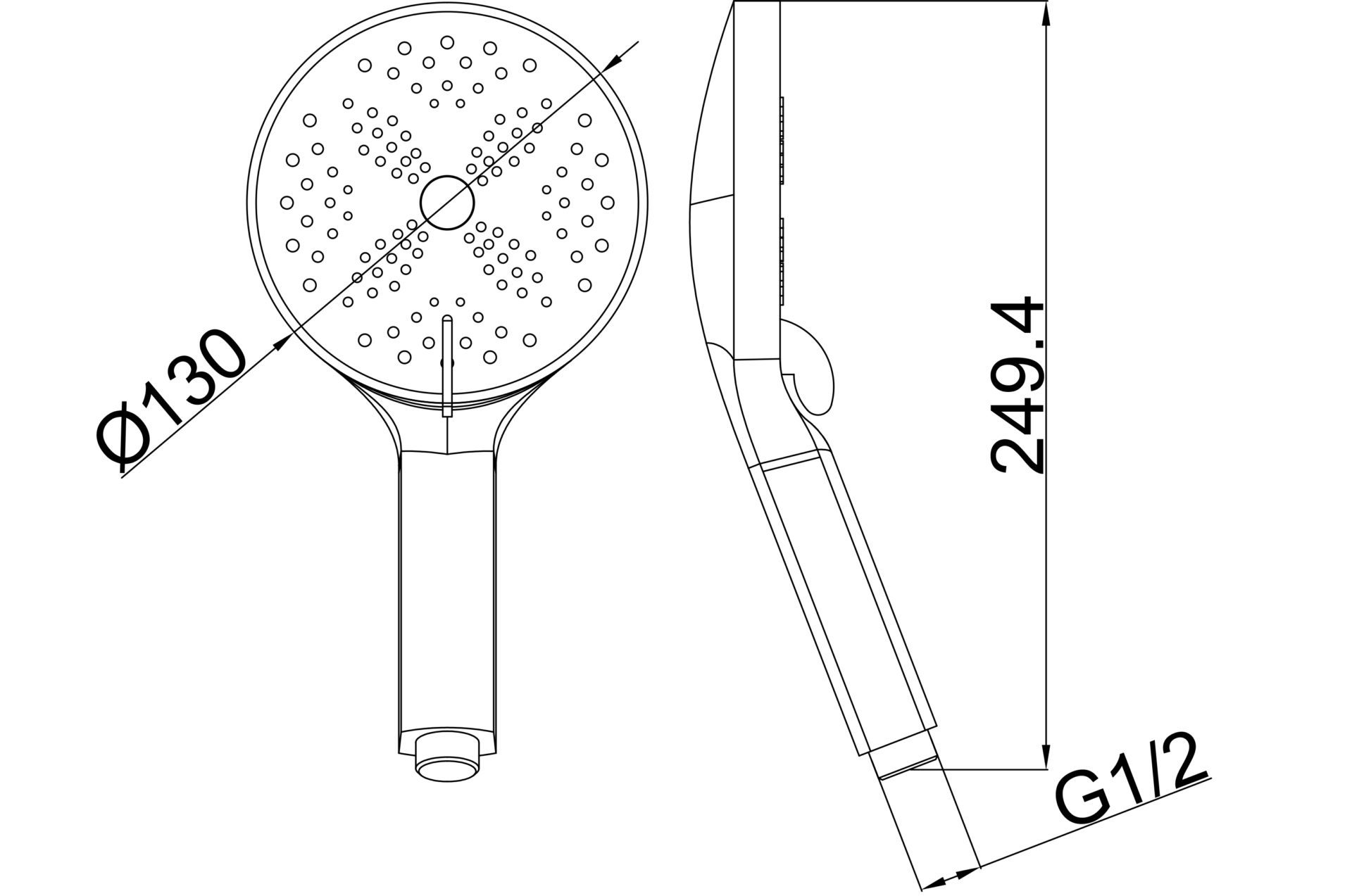 Схема товара Душевая лейка PL18