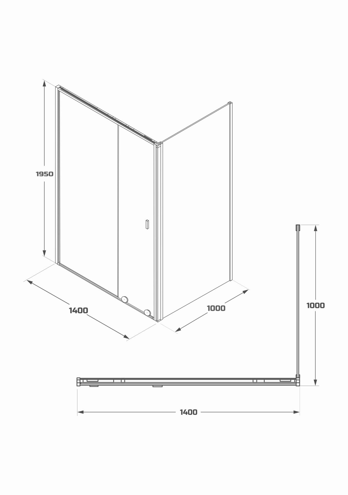 Схема товара Душевой уголок PL-SE104ACL Corner (100*100)