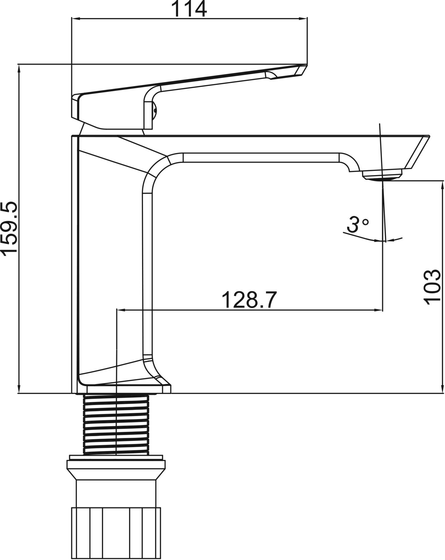Схема товара Смеситель для раковины PL1090