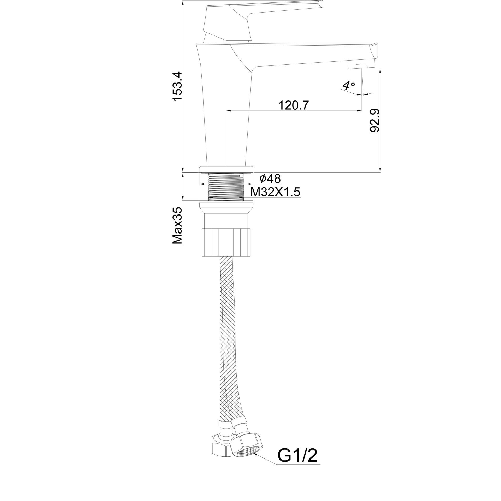 Схема товара Смеситель для раковины PL1085