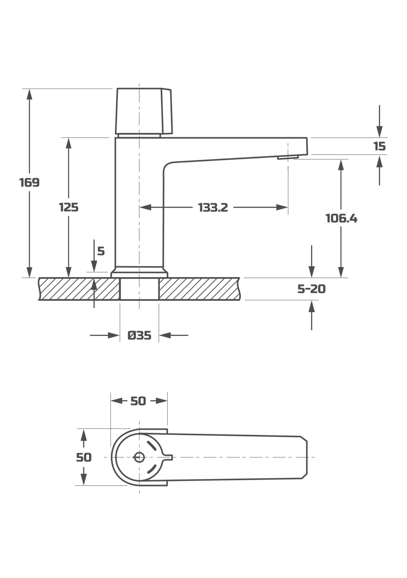 Схема товара Смеситель для раковины PL10101