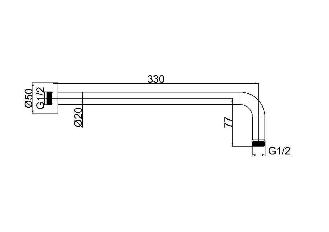Схема товара Верхний излив для тропического душа PL72
