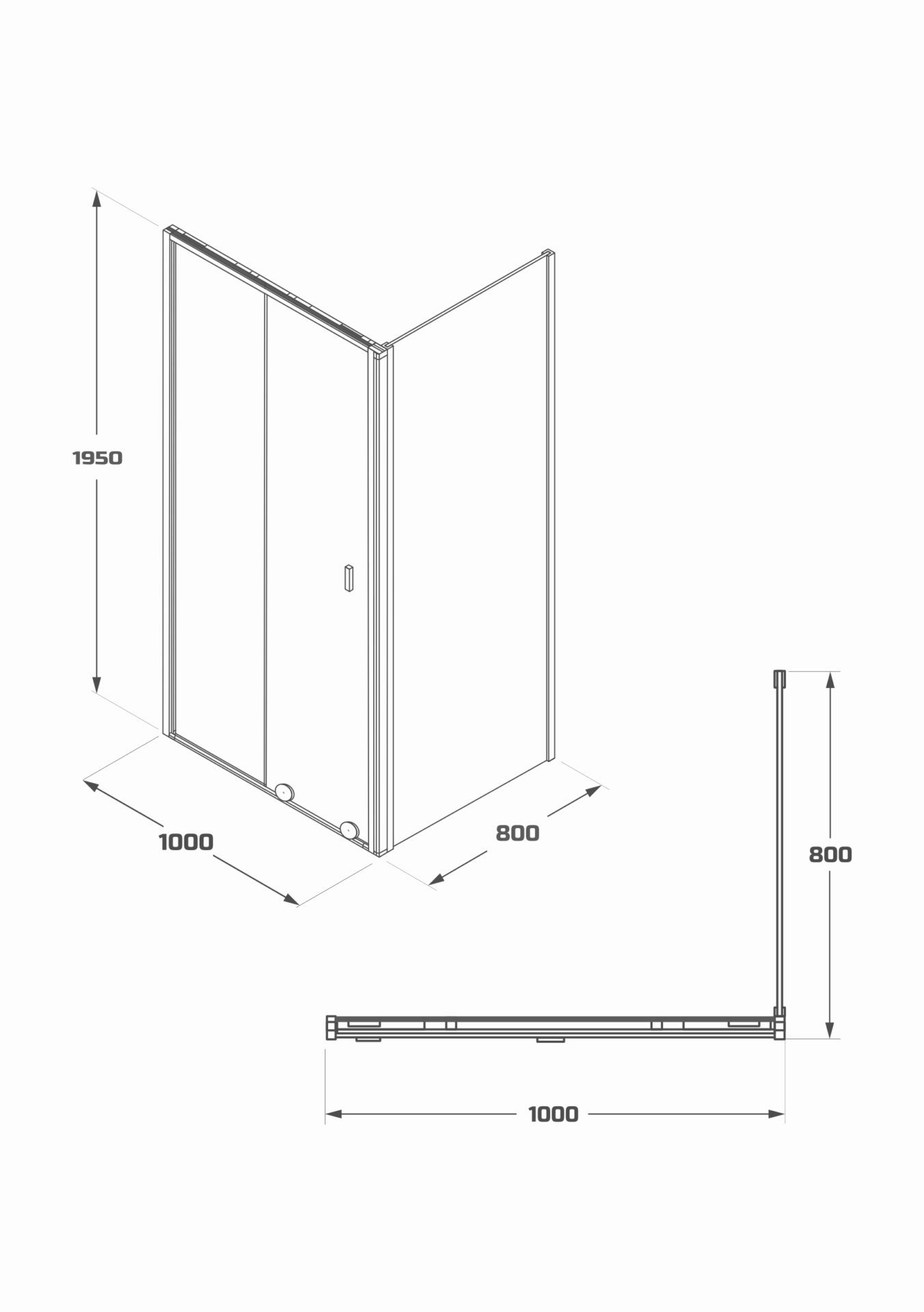 Схема товара Душевой уголок PL-SE104ACL Corner (100*100)