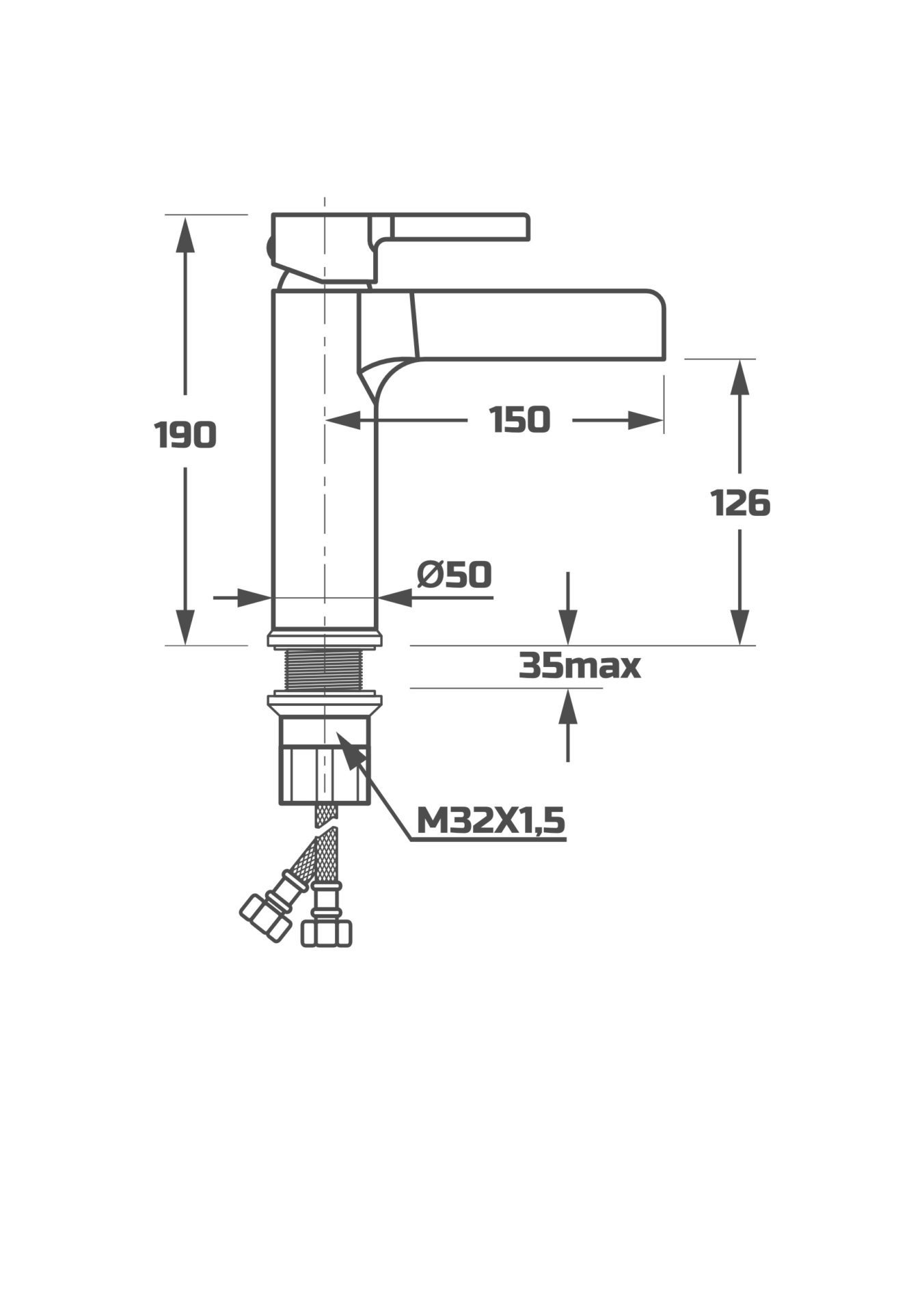 Схема товара Смеситель для раковины PL1093-7