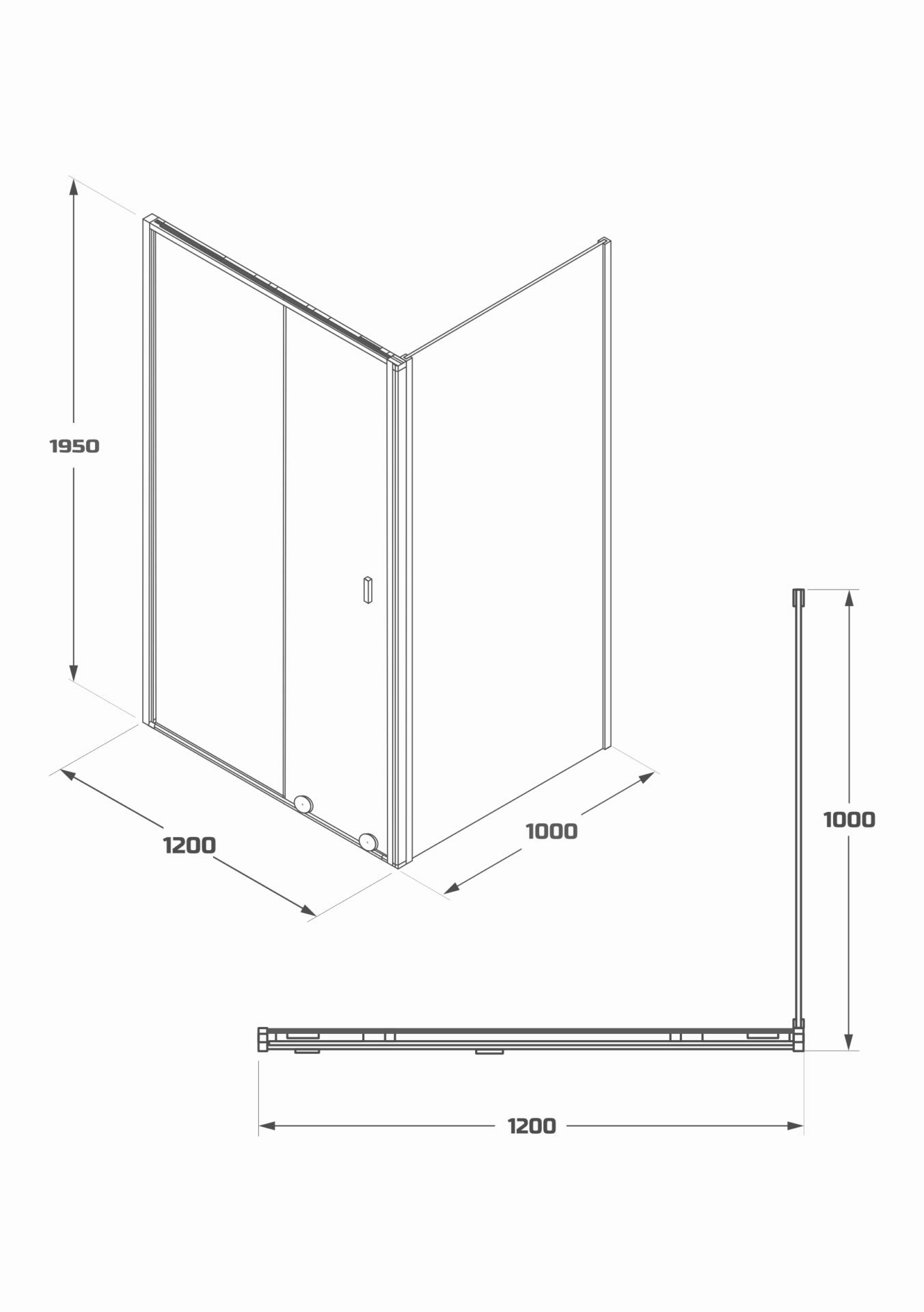 Схема товара Душевой уголок PL-SE104ACL Corner (100*100)