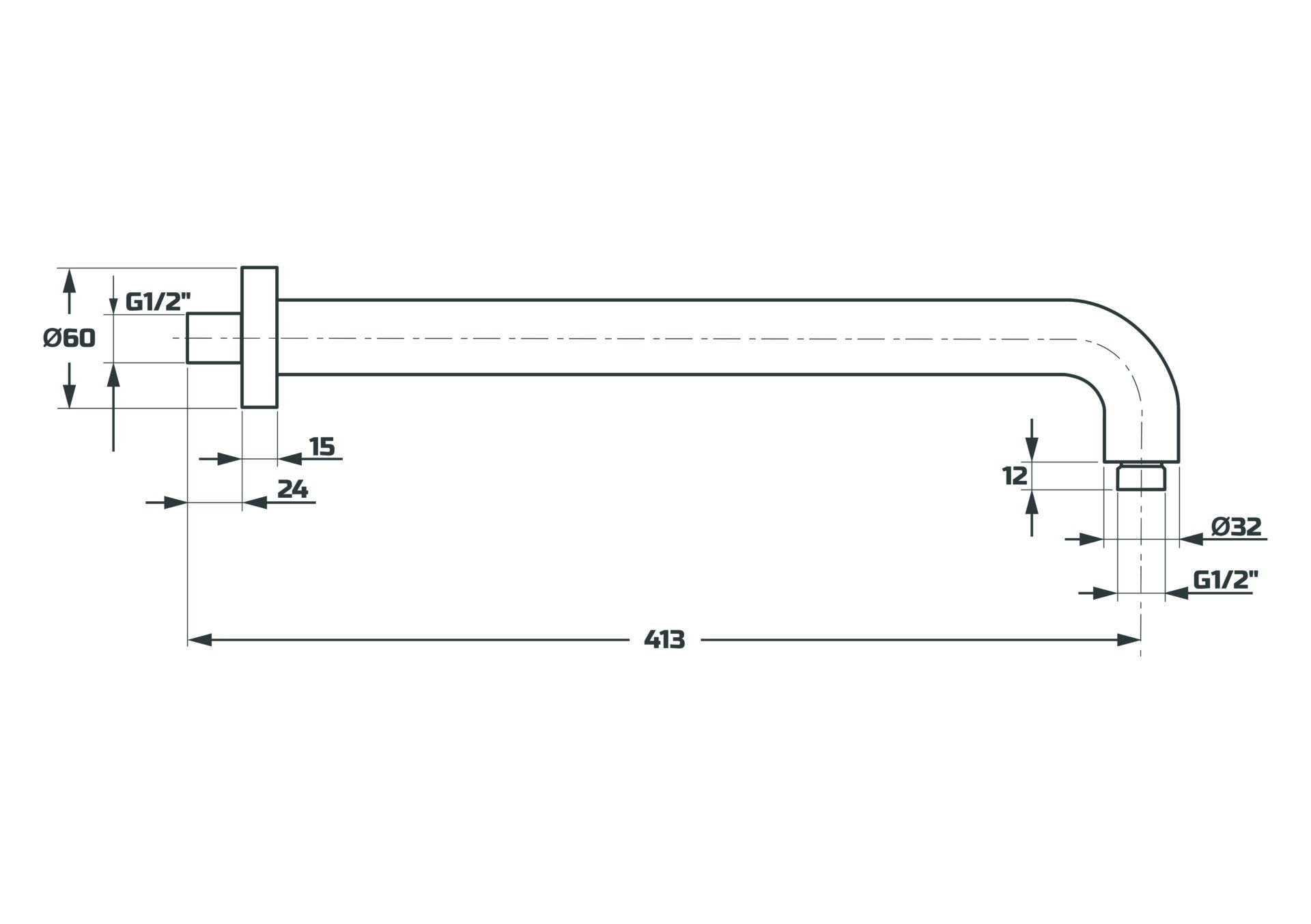 Схема товара Верхний излив для тропического душа PL75/41
