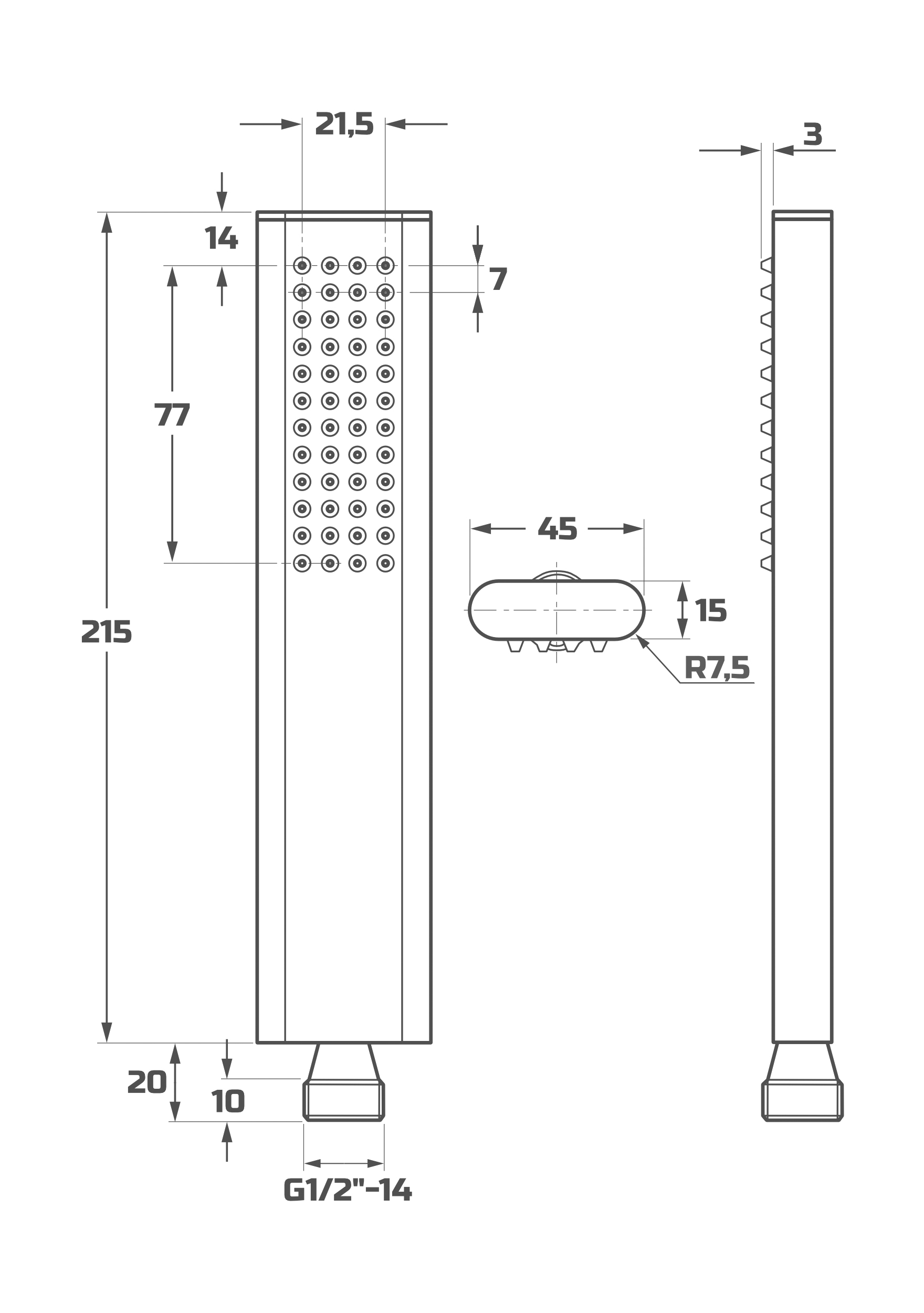 Схема товара Душевая лейка PL004
