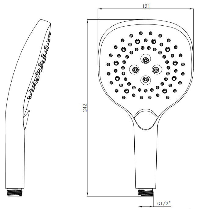 Схема товара Душевая лейка PL23