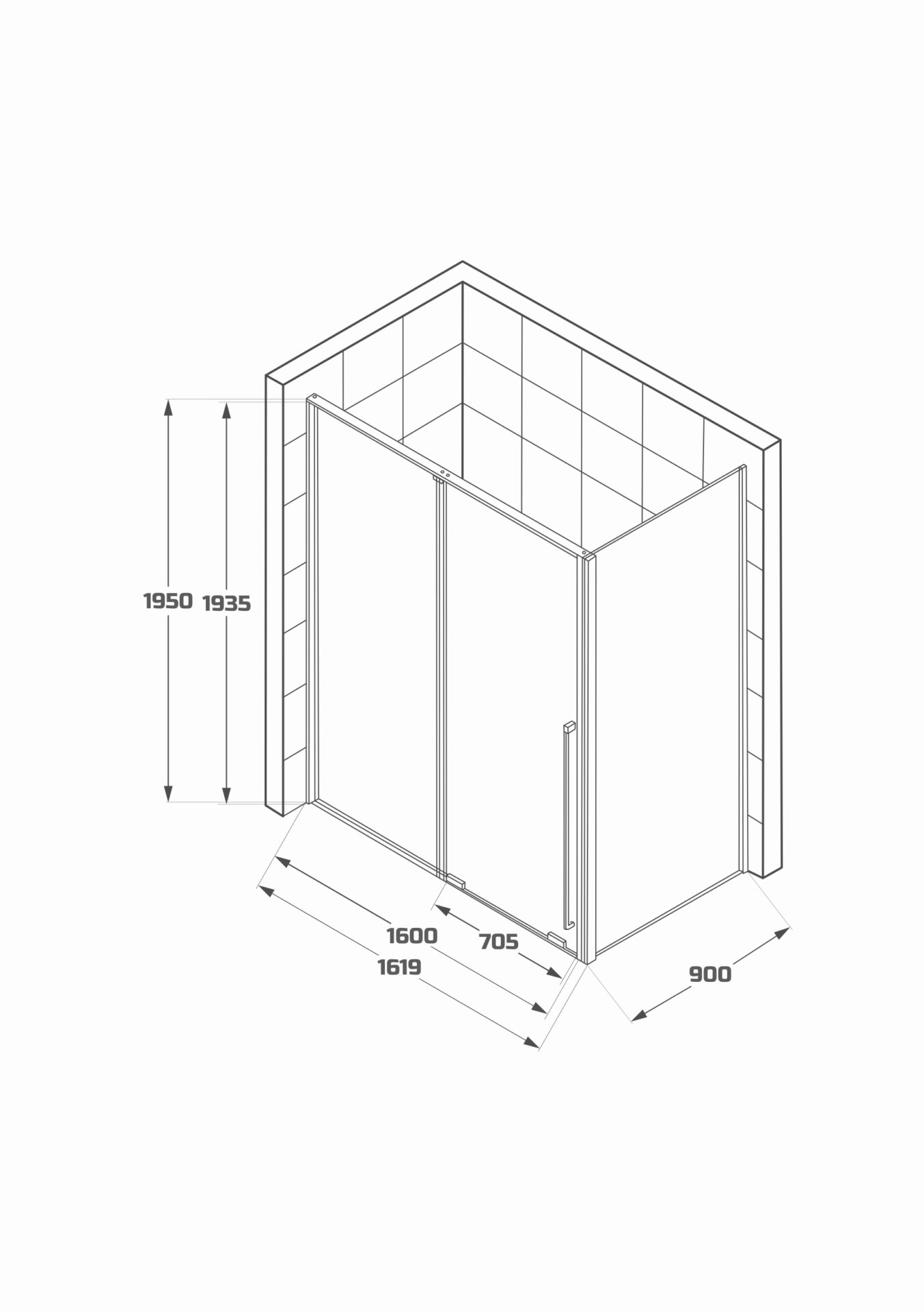 Схема товара Душевой уголок PL-SE101SSCL Corner (120*100)