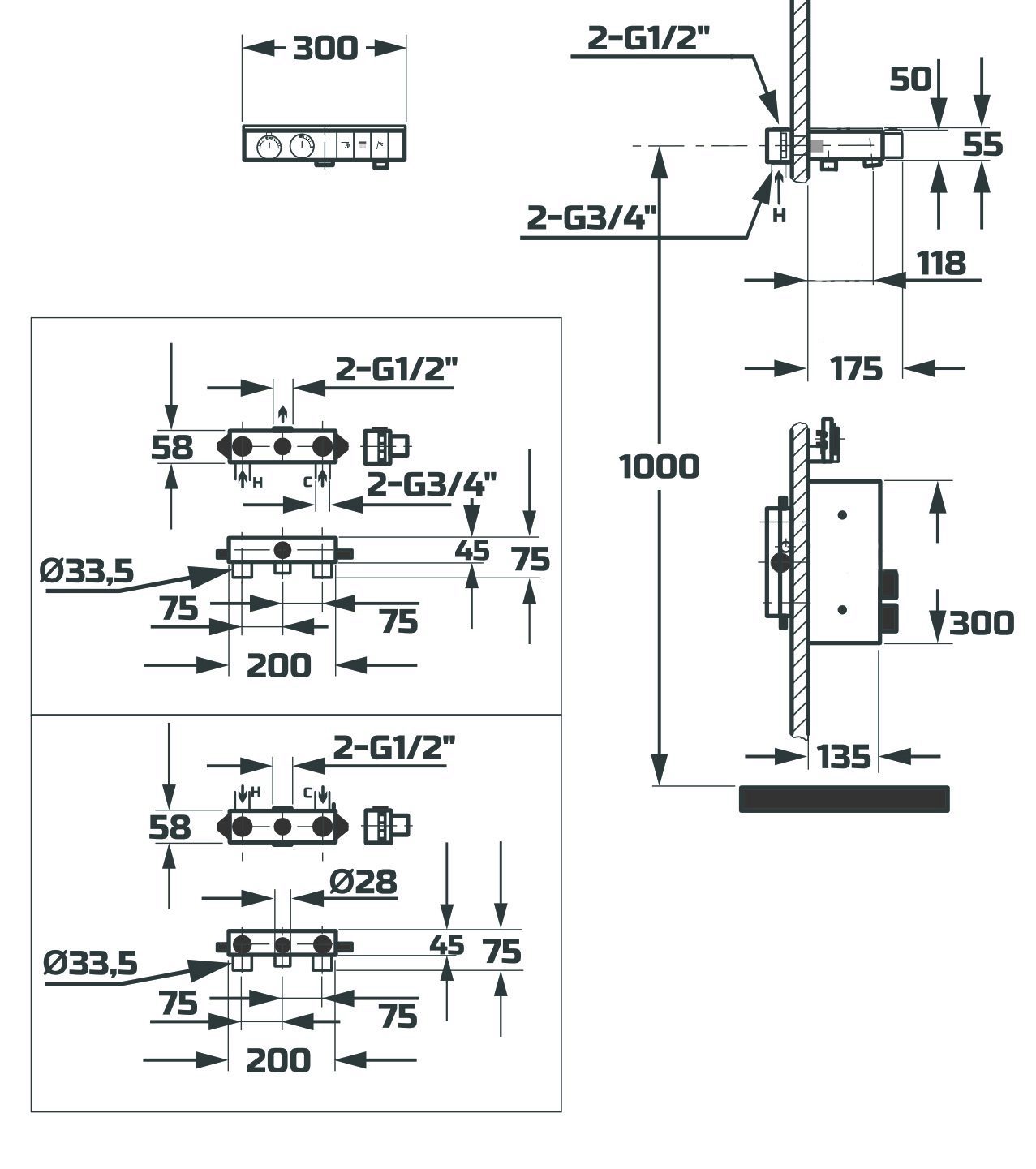 Схема товара Блок управления душевой системы PL28100-26